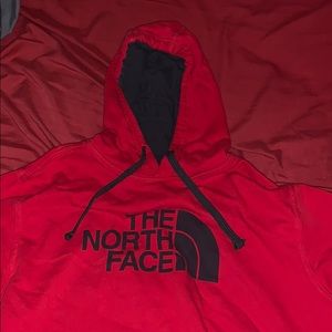Red the north face hoodie for sale size L